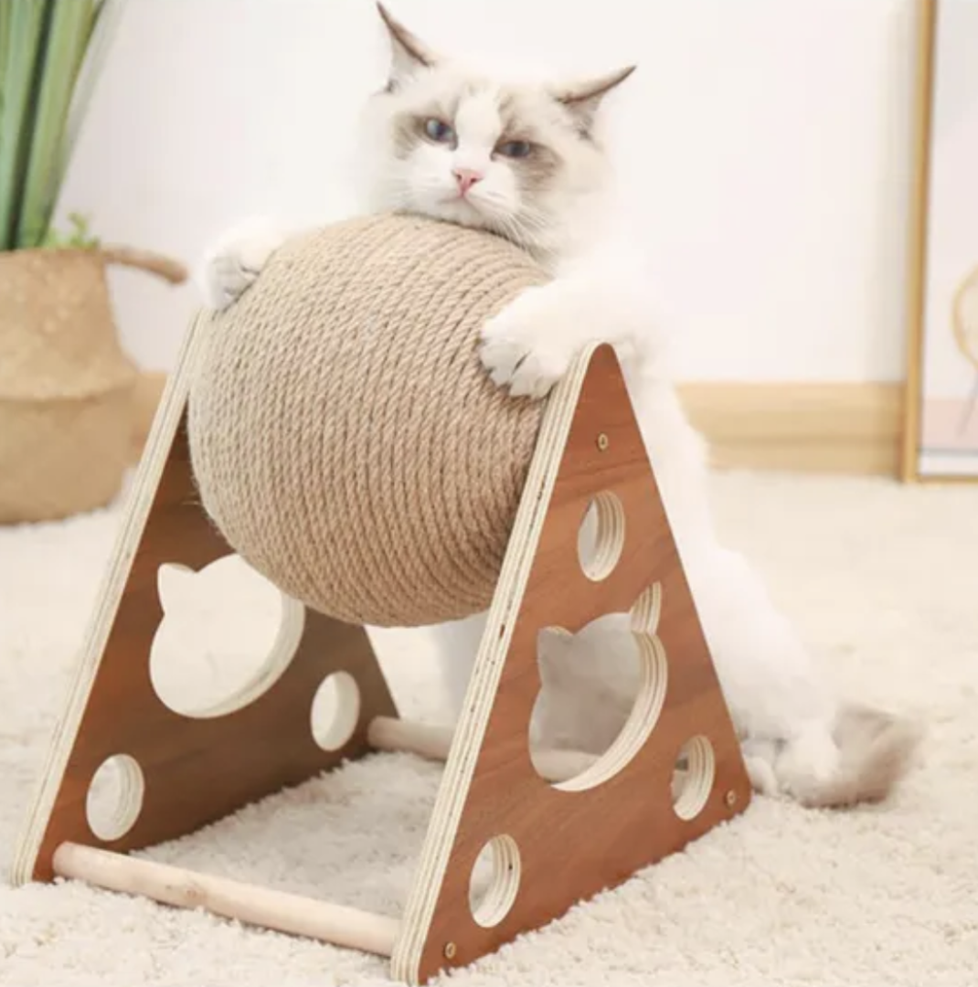 Wooden String Cat Toy Ball